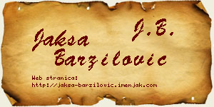 Jakša Barzilović vizit kartica